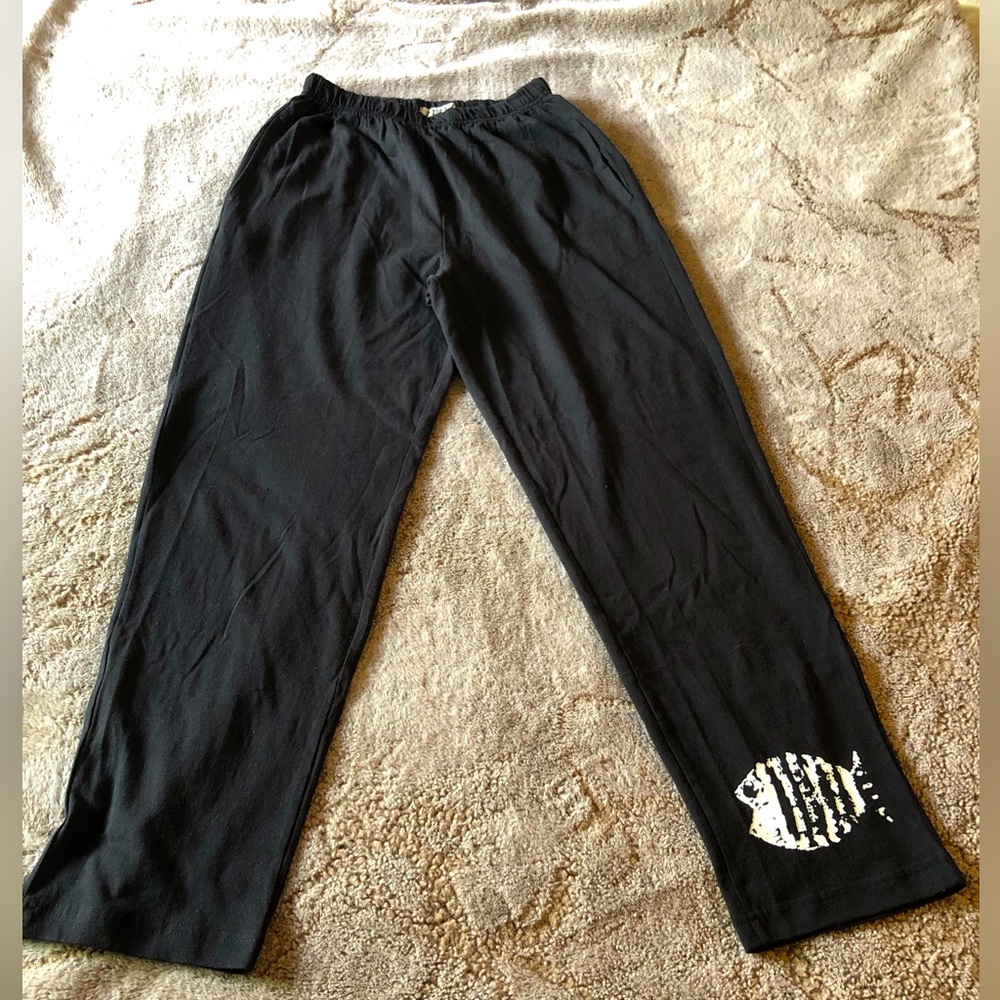 M.MAC 100% Cotton Black pull on pants Size S
